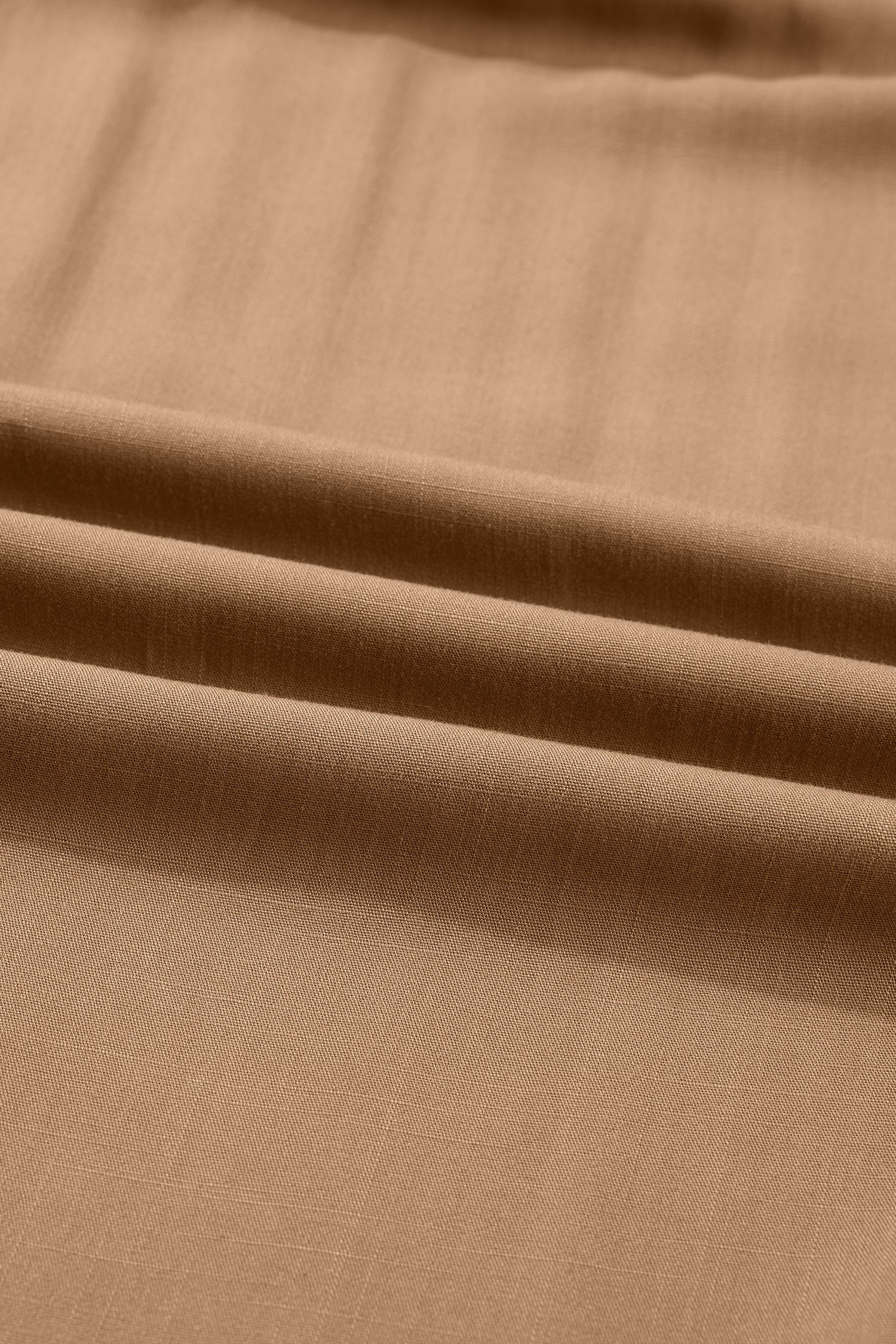 Chestnut Smocked V Neckline Leopard Piping Accent Bracelet Plus Size Long Dress