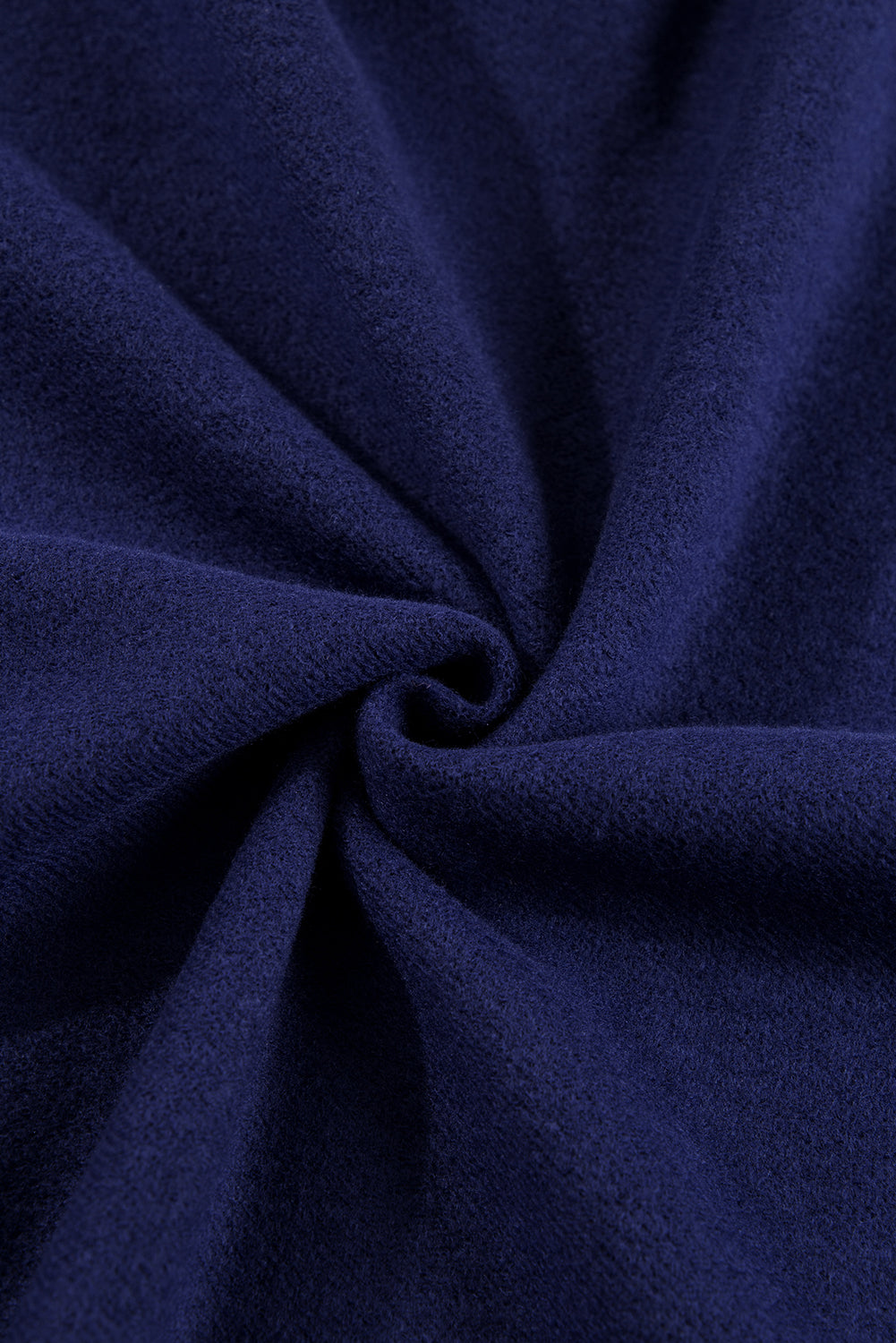 Navy Blue Solid Fleece Lined Drop Shoulder High Low Sweatshirt