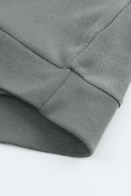 Sweat à capuche décontracté à boutons et bordures patchwork unies 