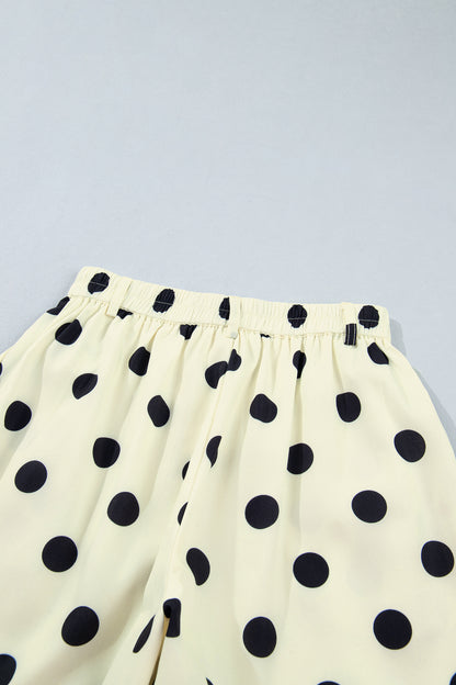 Black Polka Dot Ankle Length Harem Pants