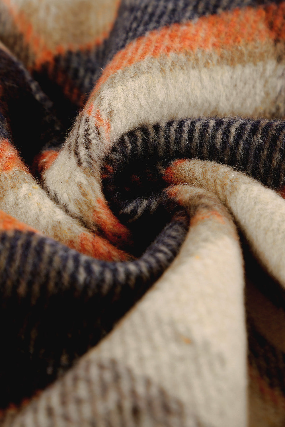 Veste-chemise à poches à imprimé géométrique à carreaux orange