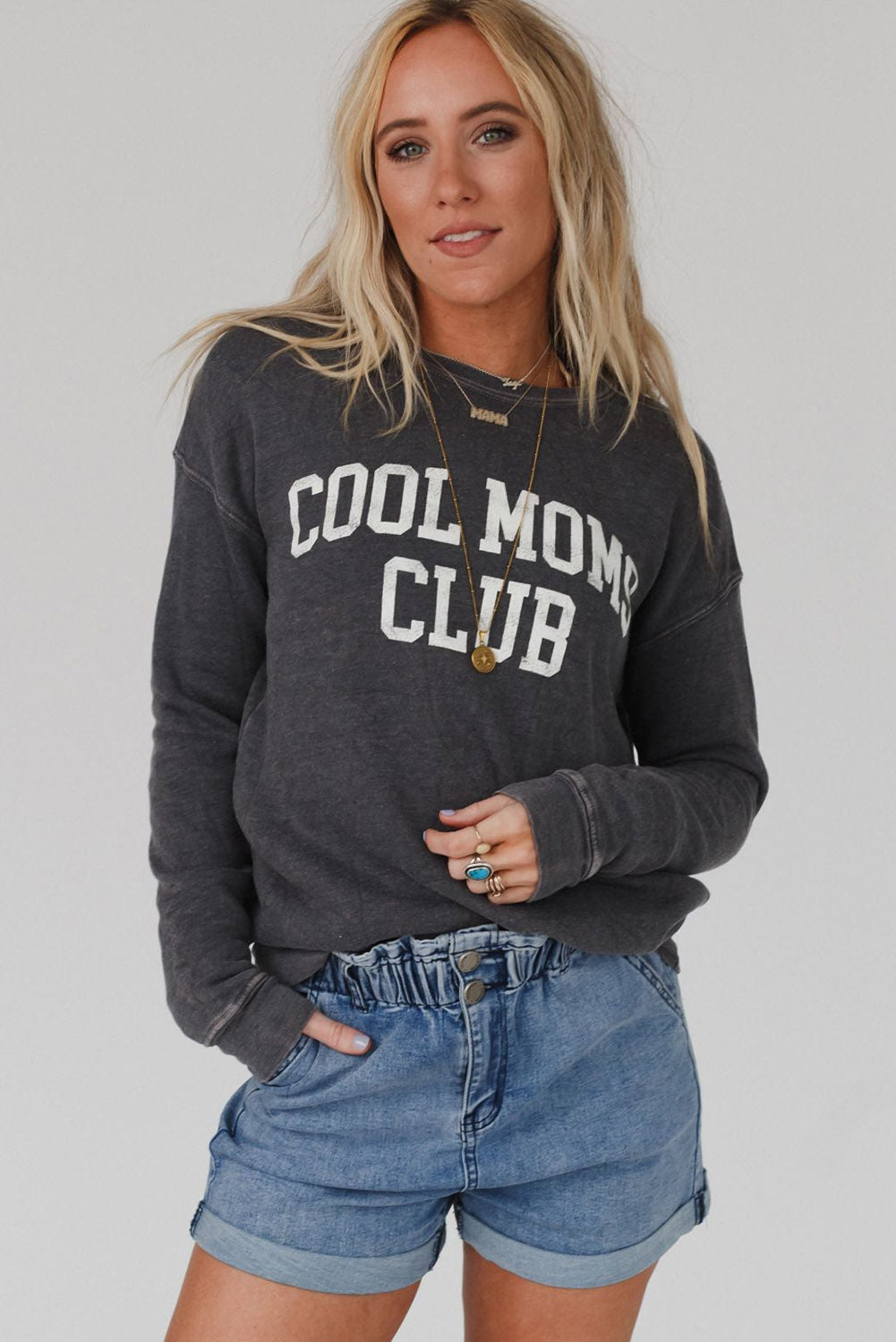 Sweat-shirt à épaules tombantes COOL MOMS CLUB