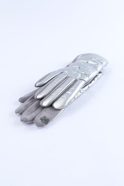 Gray Shiny Touch Screen Cycling Gloves