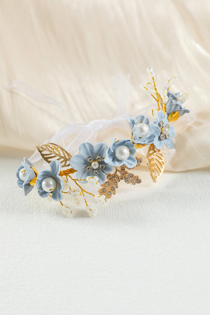 Alloy Flower Ribbon Tie Wedding Bracelet