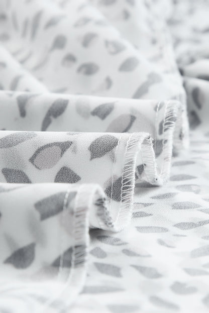 Blusa con hombros descubiertos y talla grande con manchas de guepardo