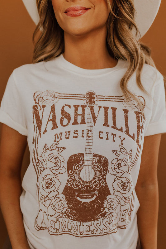 NASHVILLE MUSIC CITY Camiseta gráfica con cuello redondo
