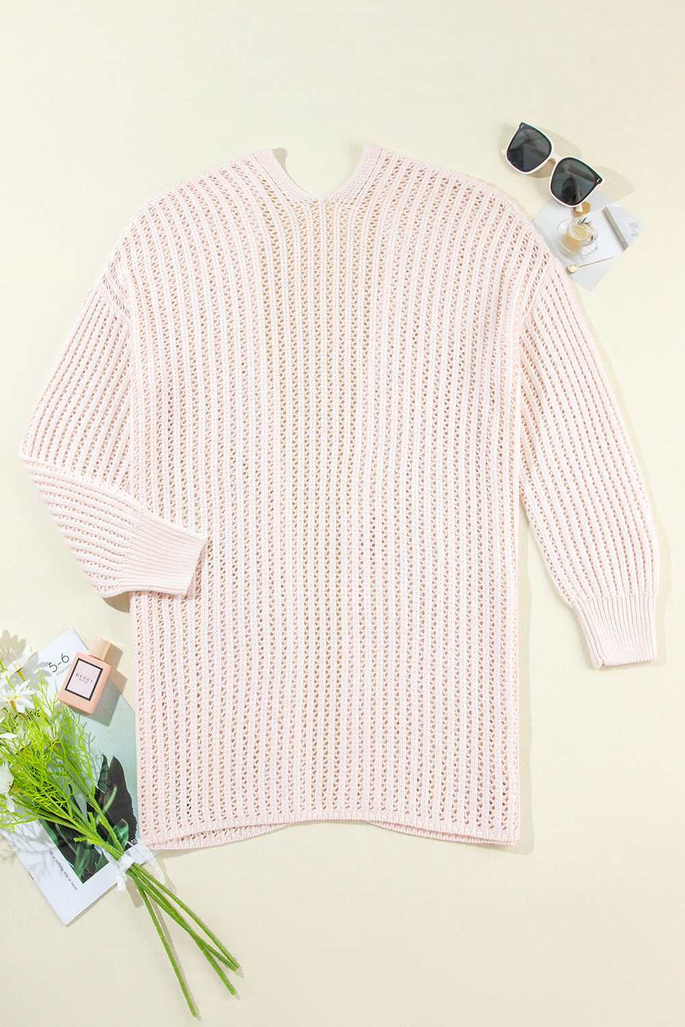 Cardigan ouvert sur le devant à épaules tombantes et crochet creux Jet Stream