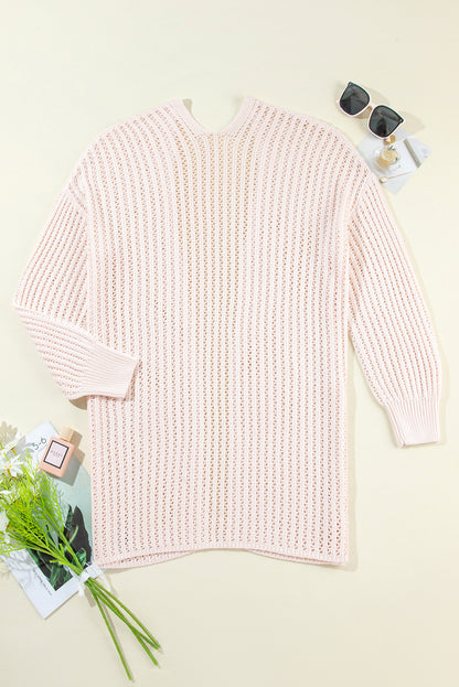 Cardigan ouvert sur le devant à épaules tombantes et crochet creux Jet Stream