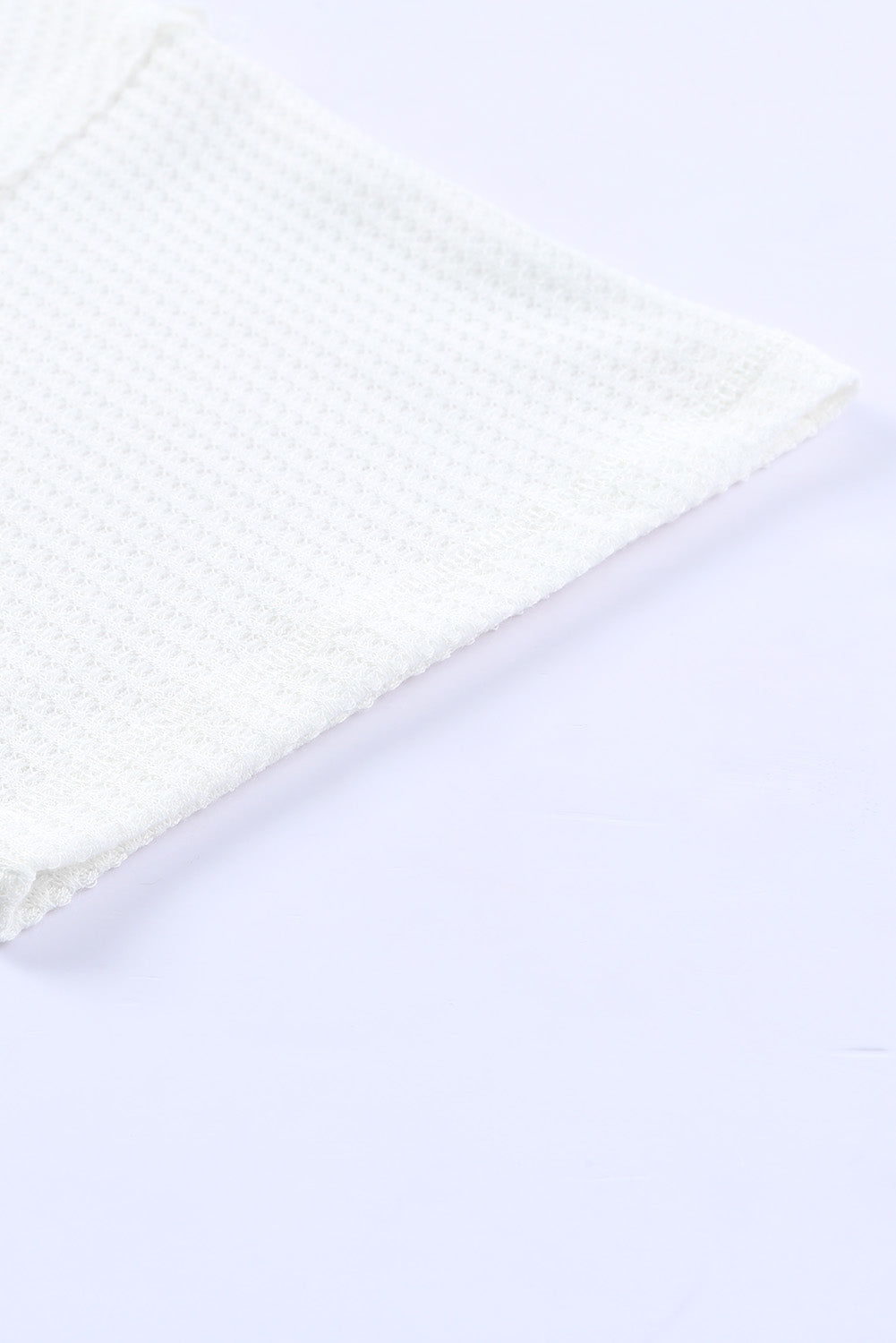 Waffle Knit Drop Shoulder Loose Top