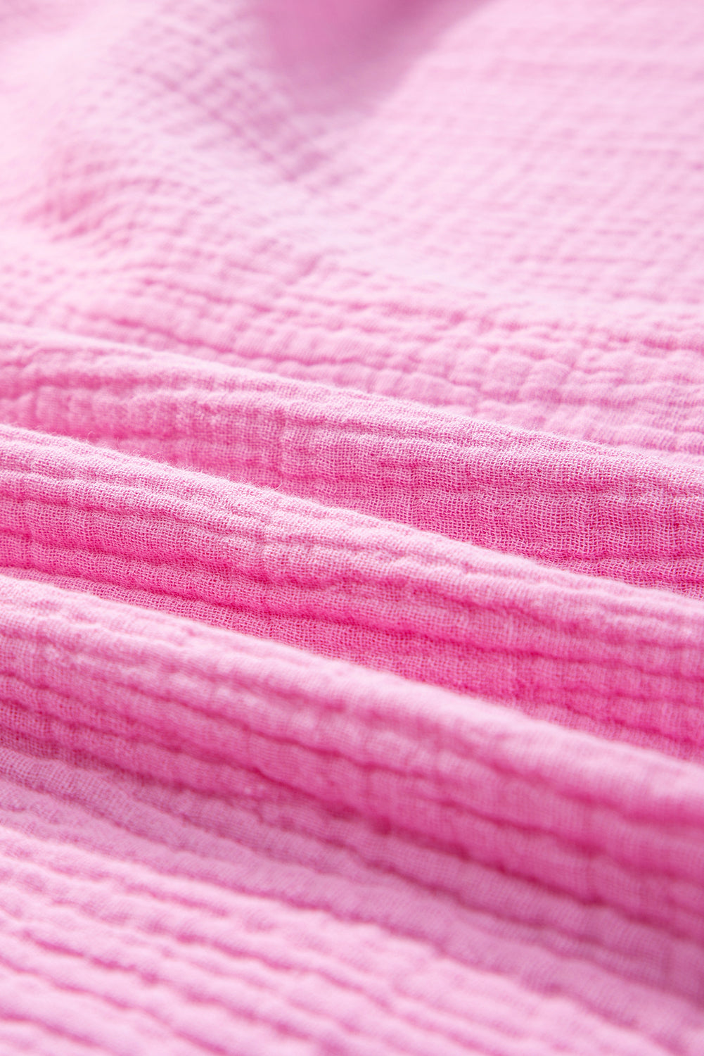 Chemise froissée à manches bouffantes de couleur unie Bonbon