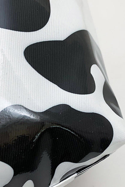 White Cow Spots Print Travel Tote Bag