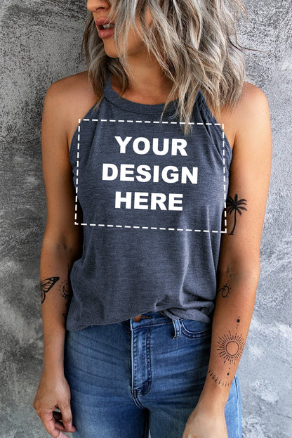 Solid Color Crew Neck Tank Top