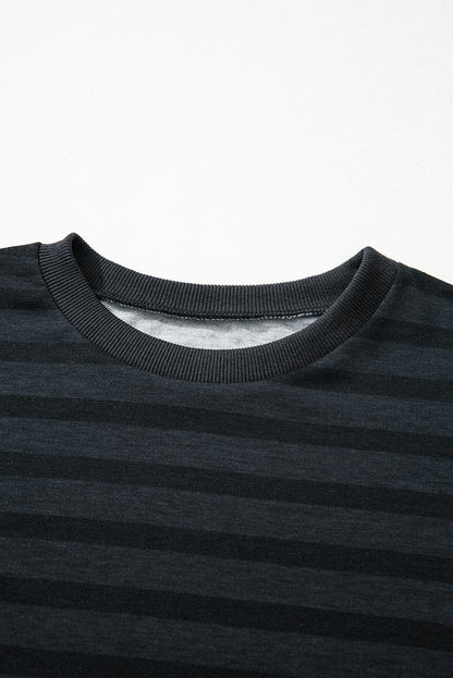 Gray Printed Leopard Long Sleeve Satin Tie Shorts Two Piece Set