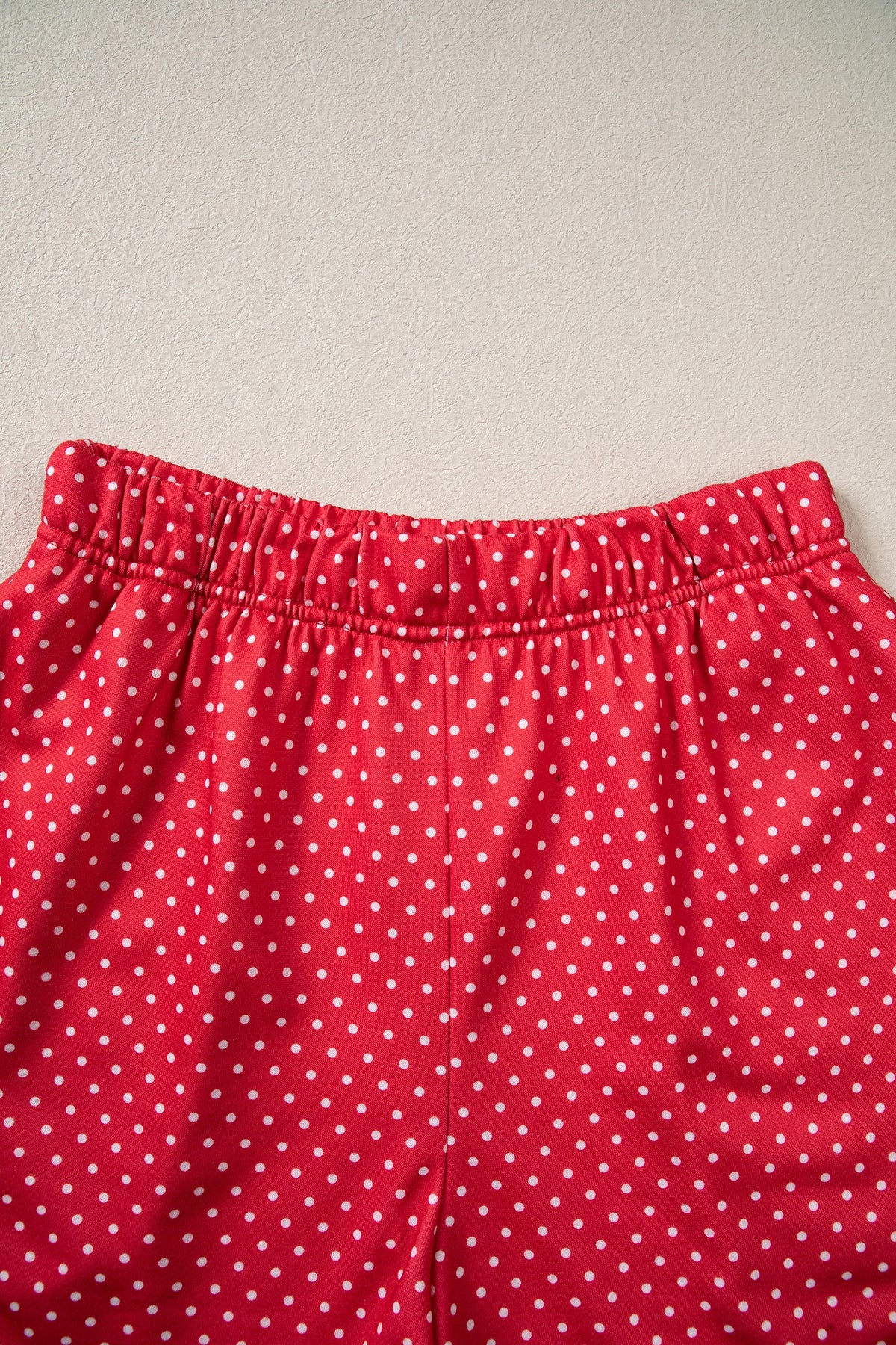 Red Plaid/ Polka Dot MERRY Holiday Long Sleeve Top and Shorts Set