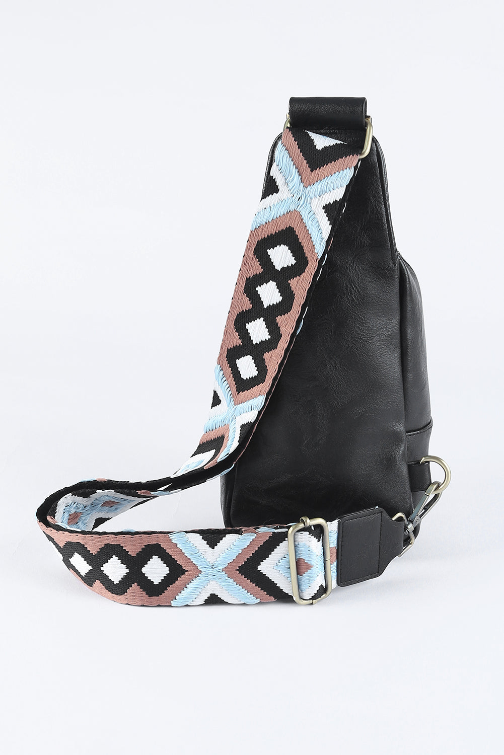 Bolso bandolera de piel sintética con cremallera