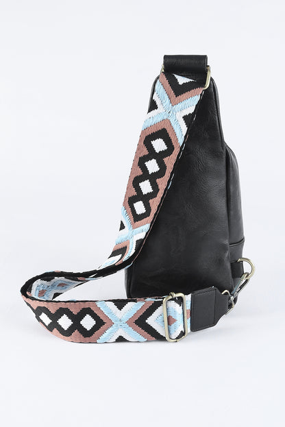 Bolso bandolera de piel sintética con cremallera