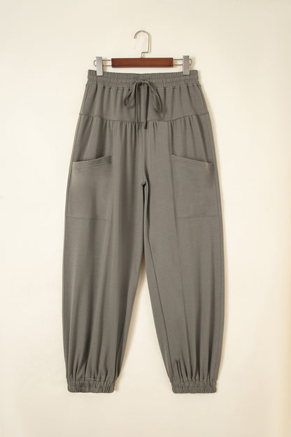Seagrass Elastic Waist Drawstring Wide Leg Full Length Pants