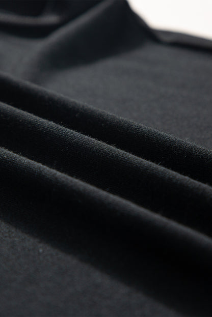 Débardeur noir côtelé à col en V