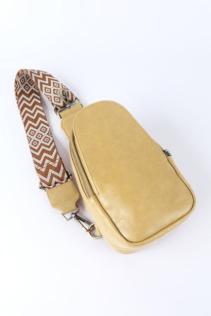 Bolso bandolera de piel sintética con cremallera