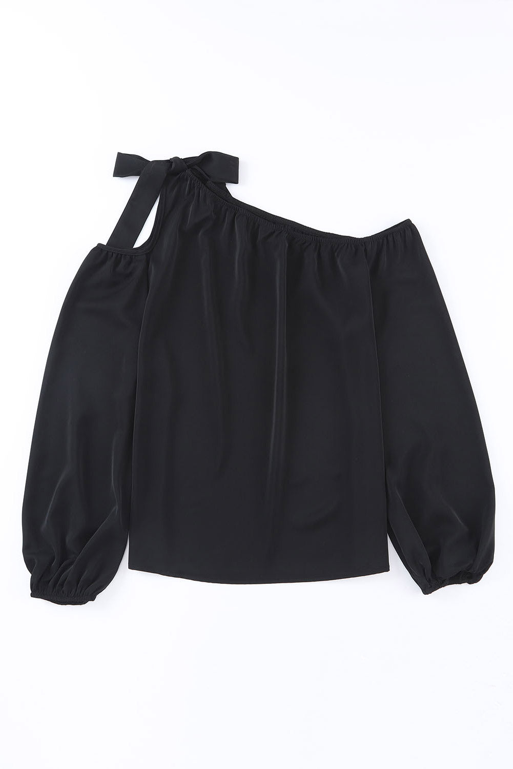 Blusa anudada asimétrica con hombros descubiertos