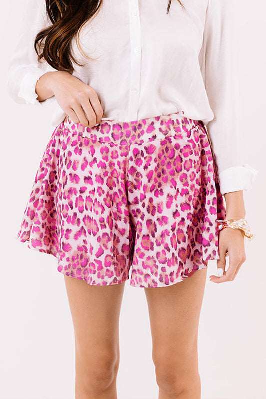 Pantalones cortos casuales con estampado de leopardo