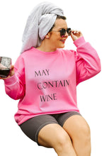 May Contain Wine Crew Neck Plus Size Sweatshirt
