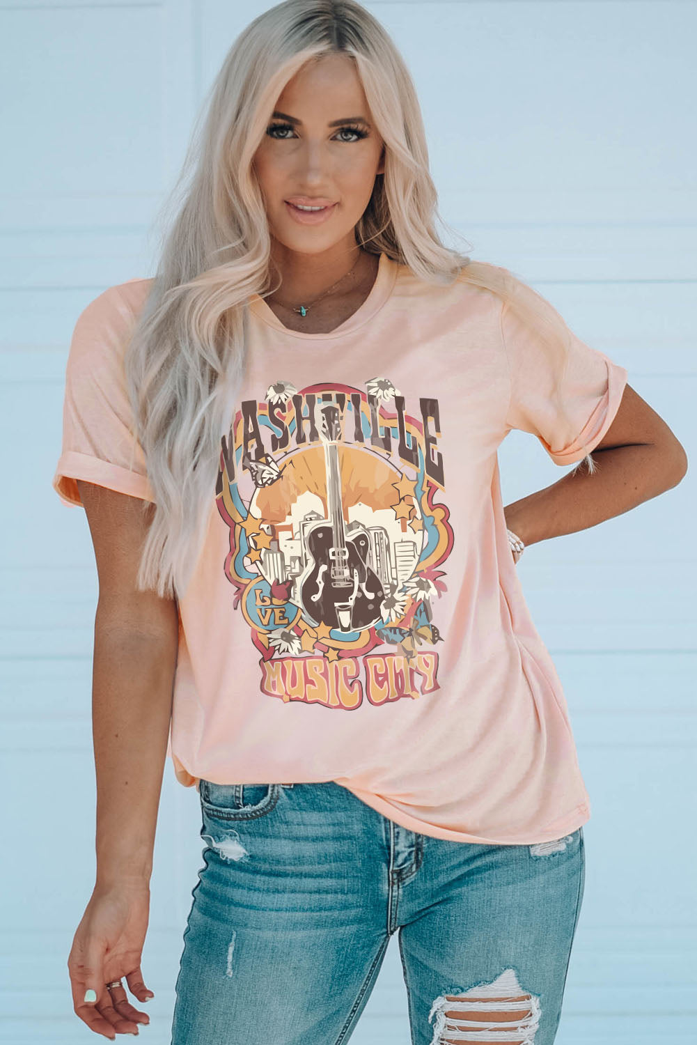 T-shirt à manches retroussées HONEY Bunny Graphic