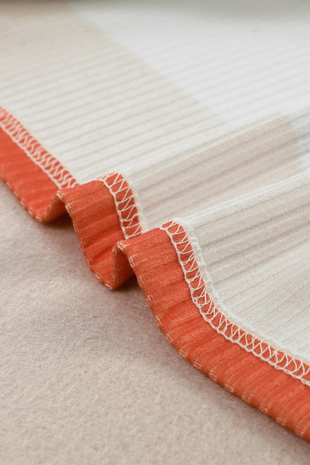 Color Block Ribbed Long Sleeve Top with Pocket