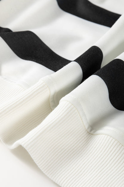 Ensemble pull à rayures noires et pantalon de jogging à épaules tombantes