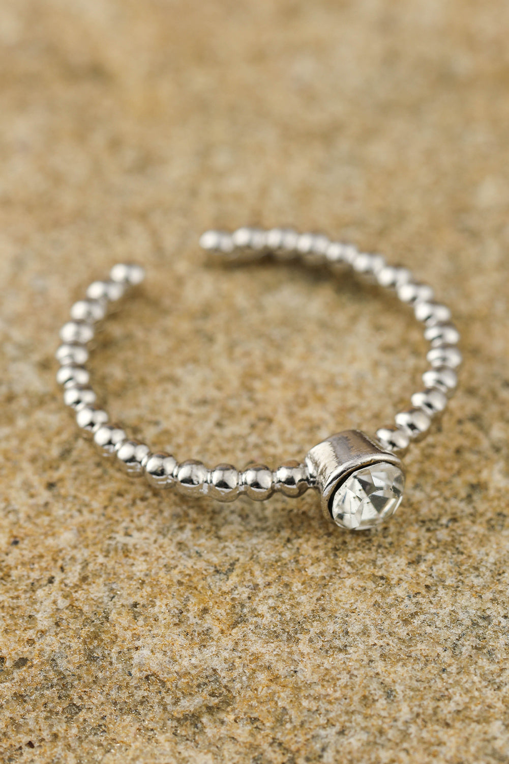 Ensemble de 3 bagues ouvertes en alliage argenté avec strass