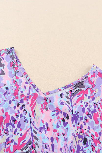 T-shirt ample à fleurs peintes 