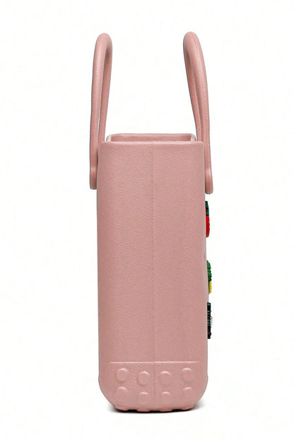 Apricot Pink EVA Self-assembly Detachable Straps Hollow Tote Bag
