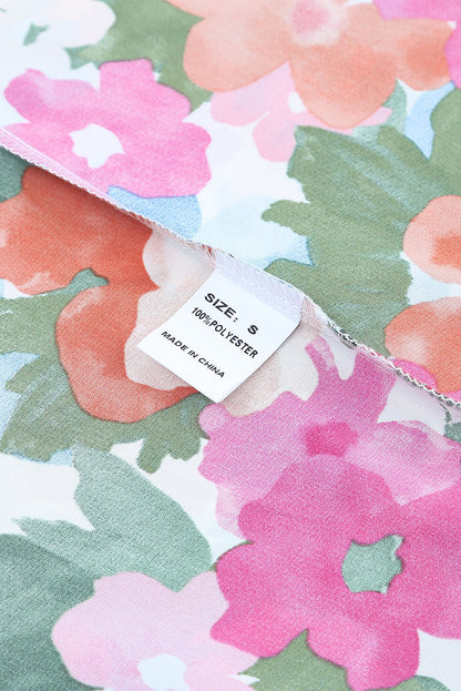 Chemisier à volants et épaules dénudées à imprimé floral