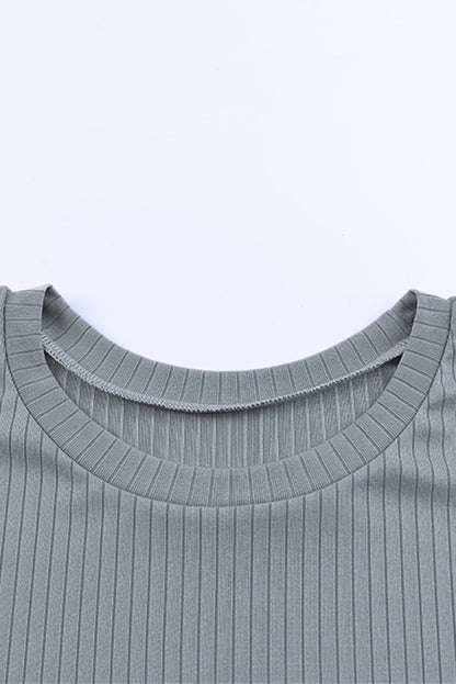 Vestido largo de canalé con patchwork de leopardo y bolsillos