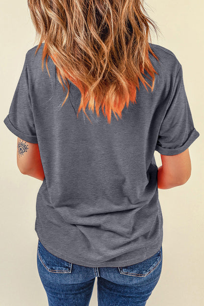 Gray Redeo Check Spades Western Graphic T Shirt