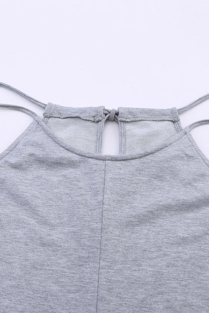 Loose Fit Side Pockets Spaghetti Strap Wide Leg Jumpsuit