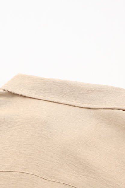 White/Black/Green/Apricot Collared 3/4 Sleeve Shirt