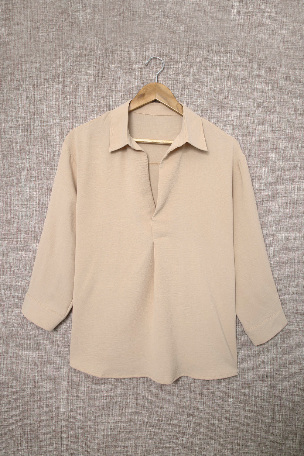 White/Black/Green/Apricot Collared 3/4 Sleeve Shirt