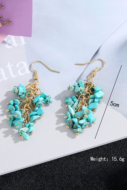 Turquoise Cluster Drop Earrings