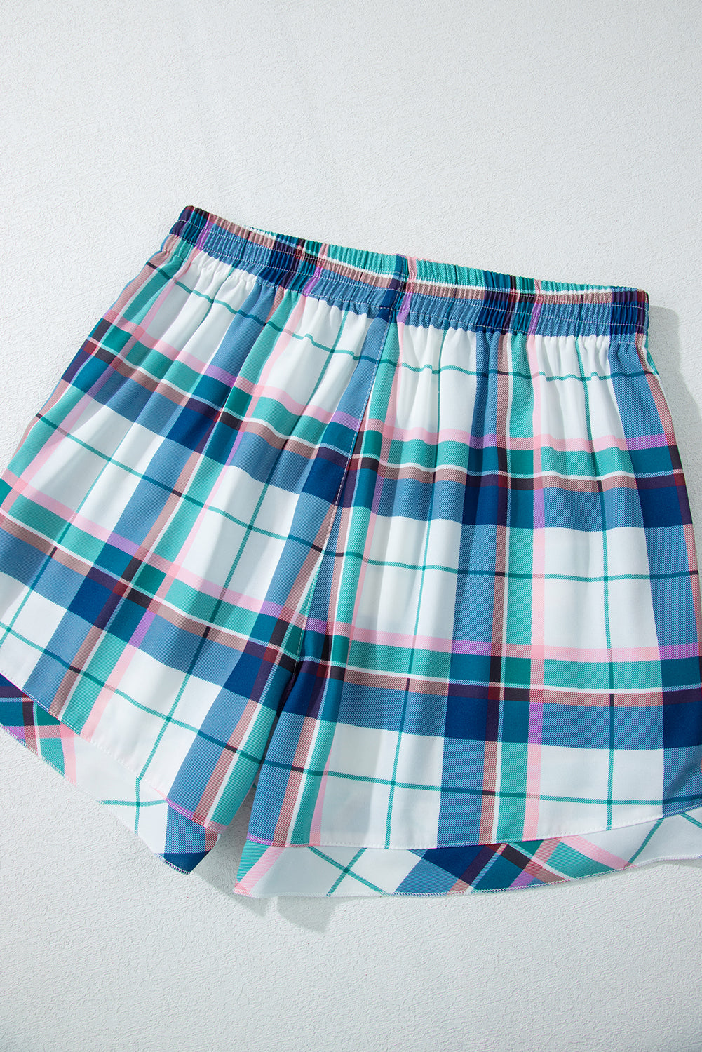 Ensemble 2 pièces chemise et short à carreaux bleus