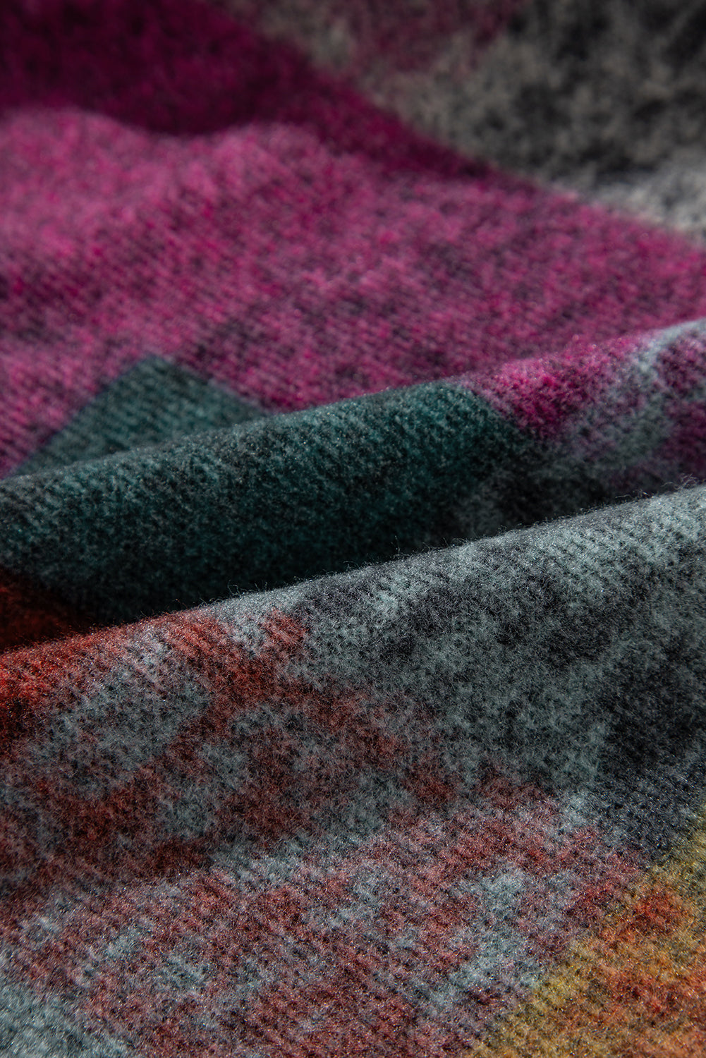 Gilet ample zippé à imprimé écossais multicolore avec poches latérales