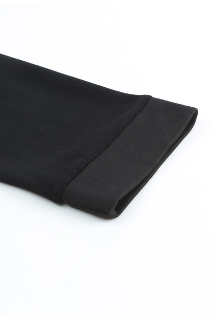 Sweat à capuche décontracté à boutons et bordures patchwork unies 