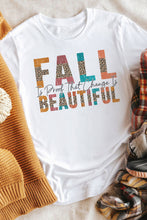 Fall Letter Print Crew Neck Graphic T Shirt