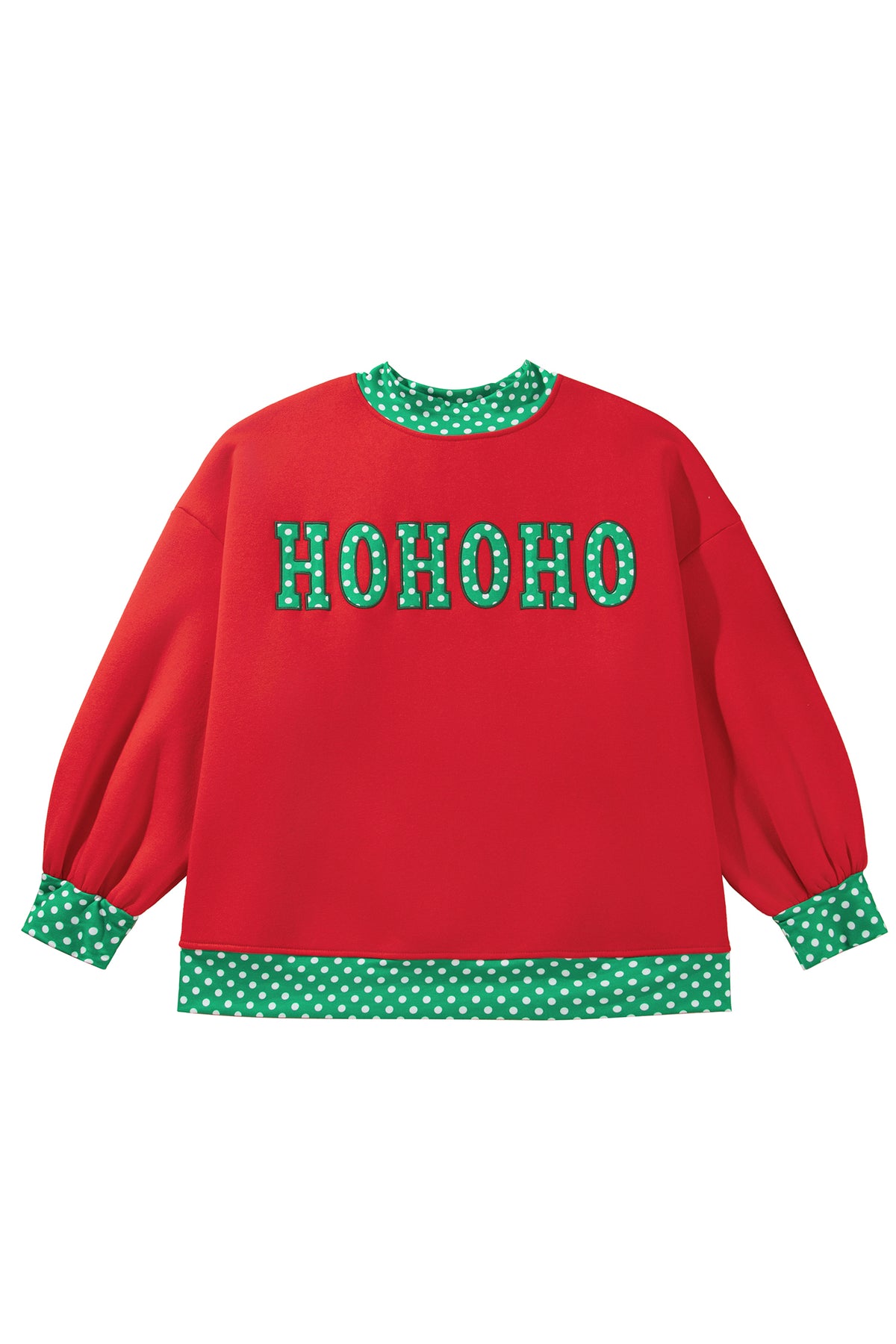 Fiery Red Casual Polka Dot Patchwork Letter Graphic Plus Size Sweatshirt