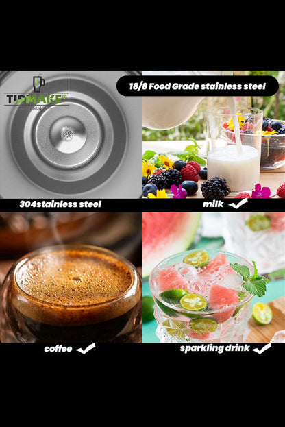 Vaso de acero inoxidable con asa y estampado a cuadros de color rosa oscuro, 40 oz 