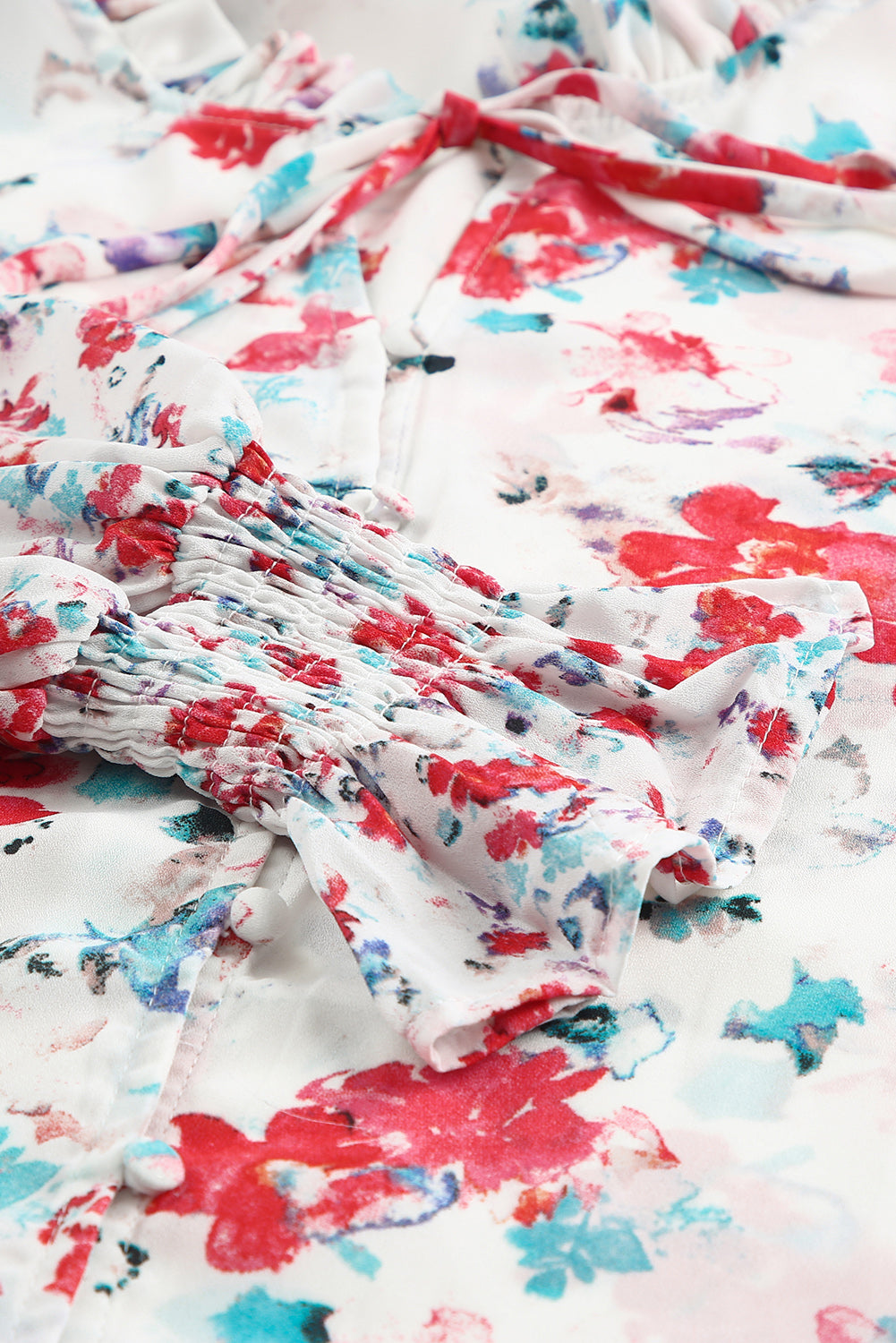 Chemisier à smocks fleuri Cakewalk