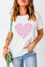 White Floral mama Heart Shape Graphic T Shirt