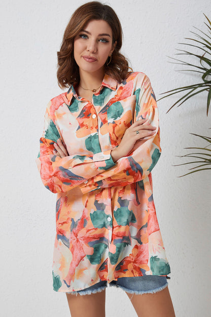 Camisa holgada con estampado floral