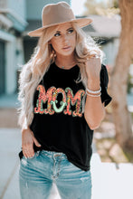 Black Floral MOM Graphic T Shirt