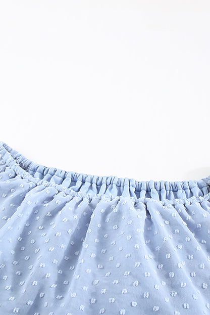 Yellow Yellow Off Shoulder Ruffle Swiss Dot Maxi Dress